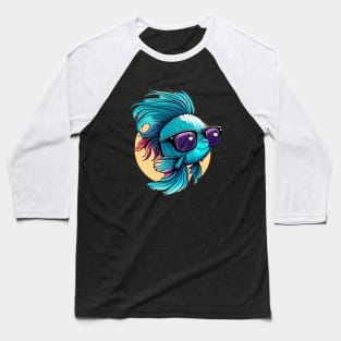 COOL BETTA FISH WITH SUNGLASSES Baseball T-Shirt